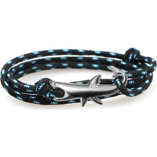 Pirate Bracelet Shark Boat Anchor Fishhook Multilayer Rope Bracelet Men and Women Survival Rope Chain Mens Bag Jewelry