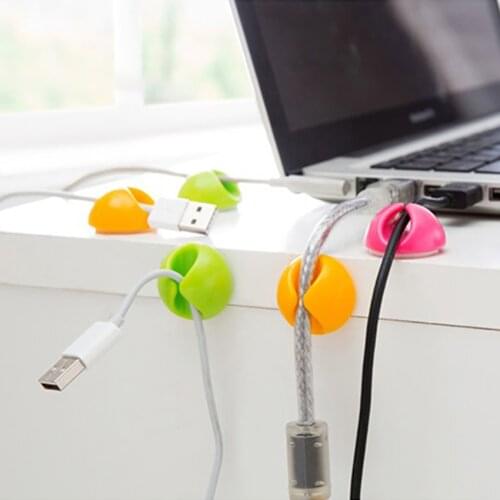 6pcs/lot Self-adhesive Desktop Wire Organizer Clip Cable Storage Winder Earphone USB Plug Drop Line Fixer Management Buckle