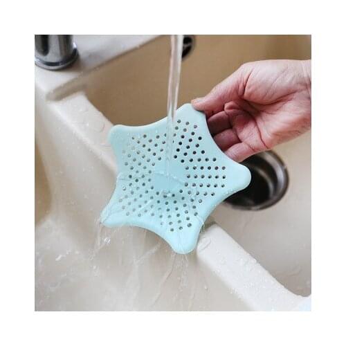 Star Silicone Bath Kitchen Waste Sink Strainer Hair Filter Drain Catcher Cover
