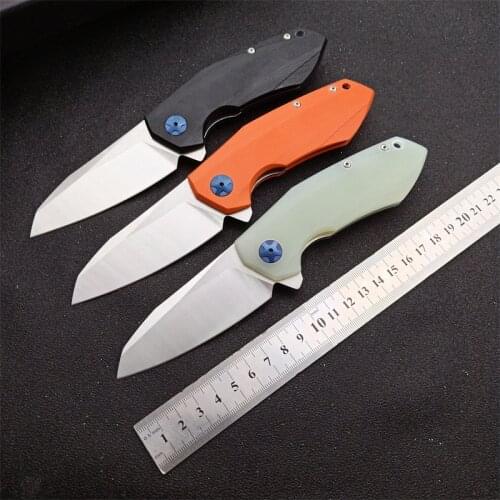 ZT0456-Flip Folding Knife, Bearing D2 Blade G10, Outdoor Handle, Survival, Camping, Hunting, Pocket Fruit Tool