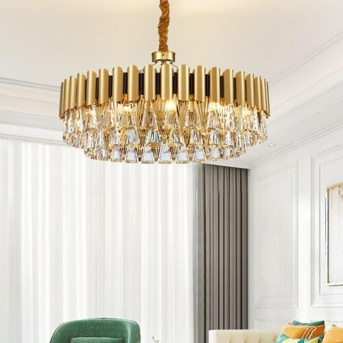 Contemporary Round Large Gold K9 Wedding Chandeliers Decorative Lights Modern Crystal Chandelier