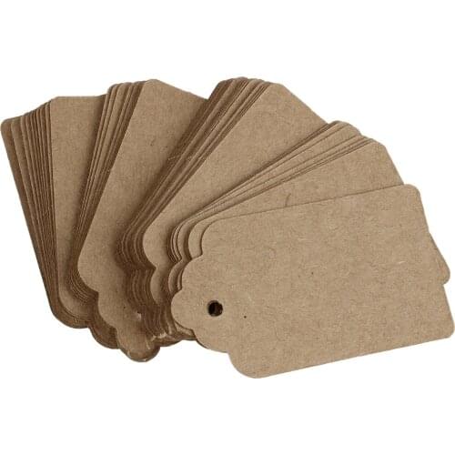 Pack 50 Rustic 40mmx70mm Scalloped Kraft Paper Card,Blank Brown Tag,Wedding Favour,Gift Tag,DIY Tag,Luggage Tag,Price Label - Sm