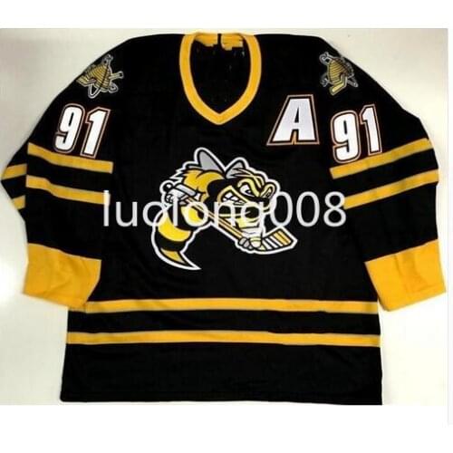 Custom Vintage SARNIA STING 91 STEVEN STAMKOS Hockey Jersey Embroidery Stitched Customize any number and name Jerseys