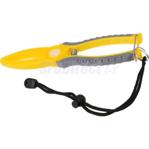 ABS Plastic Fish Grip Clamp Fishing Plier Lip Gripper Grabber Clip Anti-slip Teeth with Lanyard, Max. Opening 6.5cm
