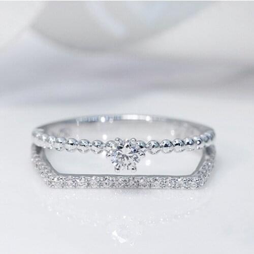 Womens Engagement Silver 925 Ring Silicone 925 Silver Rings Filled Womens Engagement Diamond Silver Wedding Rings for Luxury