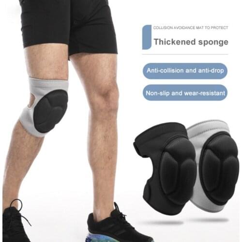 1 pair Elastic Knee Pads Thickening Football Volleyball Extreme Sports Knee Pads Brace Support Cycling Knee Protector Kneepad