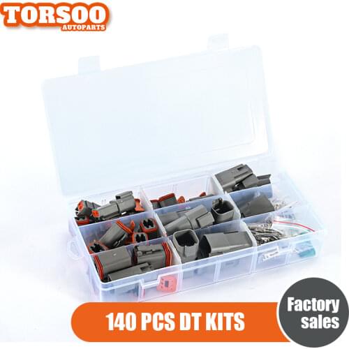 140PCS DT Kits DT06-2S 3S 4S 6S DT04-2P 3P 4P 6P Deutsch Connector Kits