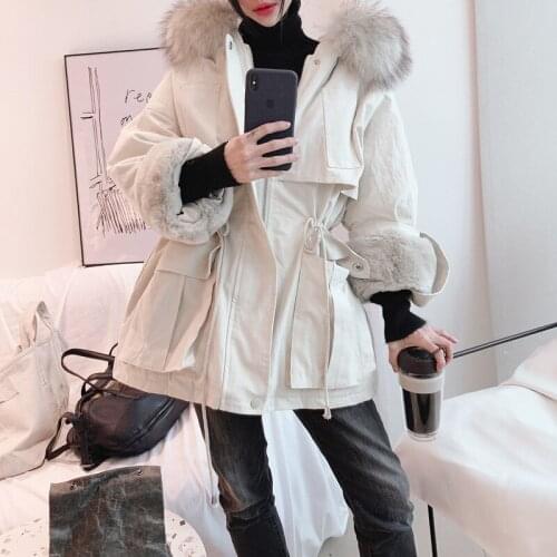 2020, winter jacket for women, hooded, large raccoon fur collar, Korean coat, womens down jackets, coats, Park