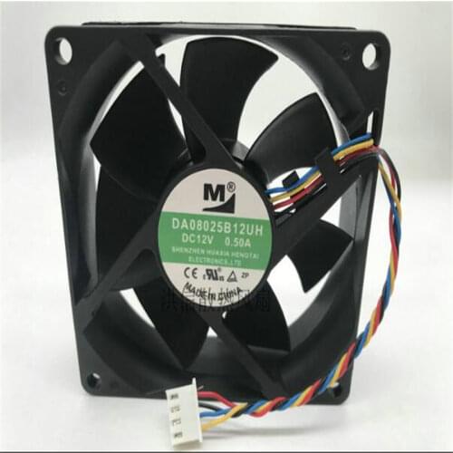 DA08025B12UH 8025 DC12V 0.50A 80*80*25MM 8CM 4 line fan