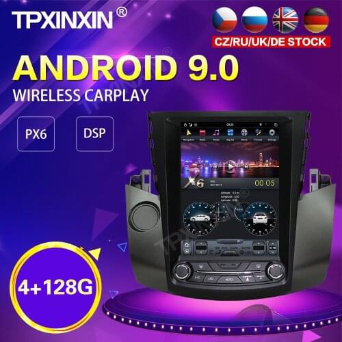 PX6 IPS Android 9.0 4+128G Tesla Style Car Radio For Toyota RAV4 2006-2012 GPS Navigation Stereo Recoder Head Unit DSP Carplay