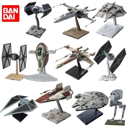 Bandai Star Wars X-Wing Starfighter Tie Striker At-St At-At Slavei Tie Fighter Anime Assembly Model Collectable Toys Gifts