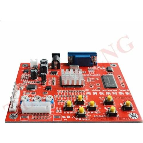 Free Shipping 1pc CGA to VGA CVBS Arcade Game Video Converter Board for LCD PDP Monitor High Definition (Red)