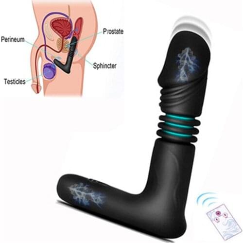 Wireless Remote Control Telescopic Male Prostate Massager Vibrator Dildo Heating Vibrating Butt Plug Anal Sex Toys For Men Women