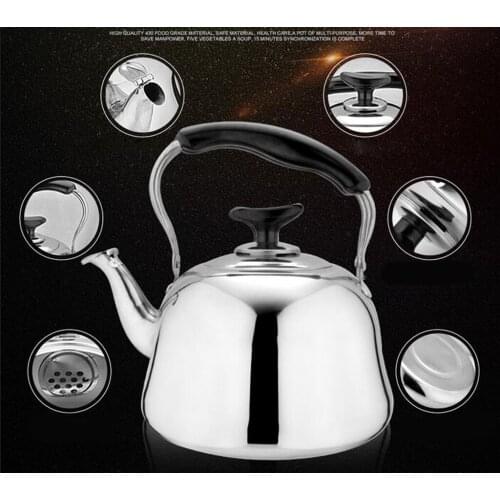Stainless Steel Whistling Tea Kettle Pot Home Kitchen Camping Coffee Tea Pot