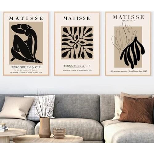 FLORID Henri Matisse Abstract Painting Minimal Illustration Wall Art Canvas Prints Vintage Poster Beige Wall Pictures Home Decor