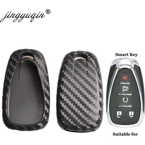 Jingyuqin 10X Silicone Cover For Chevrolet Cruze Spark Camaro Volt Bolt Trax Malibu Carbon 2/3/4/5BTN Car Key Case Fob