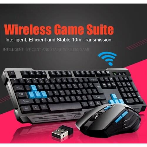 Keyboard Mouse Combos Waterproof Multimedia 2.4GHz Wireless Gaming Keyboard USB Cordless Mous GDeals