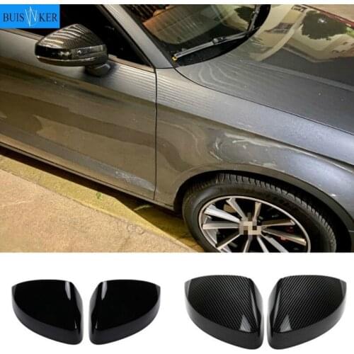 Pair for Audi A3 S3 8V RS3 Side Wing Mirror Covers Caps (Carbon Look) 2017 Replace 2015 2016 2018 2013 2014 2019