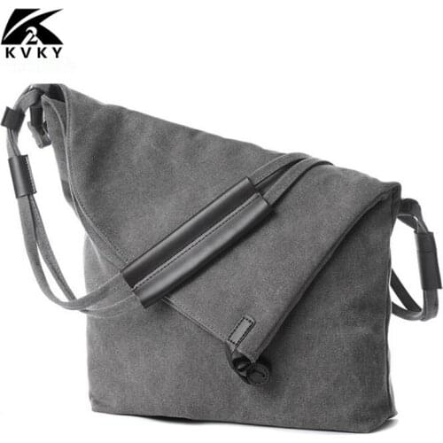 KVKY High Quality Womens Canvas Handbags brand Female Shoulder Bags Large Capacity Vintage Solid Multi-pocket Ladies Totes