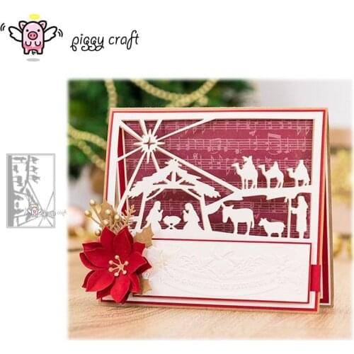 Piggy Craft metal cutting dies cut die mold Shepherd prayer frame Scrapbook paper craft knife mould blade punch stencils dies