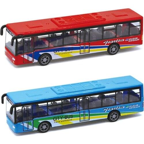 Alloy Mini Simulation Pull Back Car Bus Model Desktop Decor Kids Collectible Toy