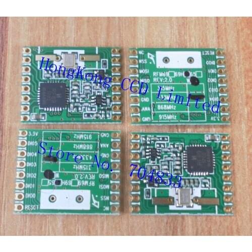 Free shipping 4pcs/lot FSK module RFM69H RFM69HW 20dBm RF FSK transceiver MODULE 433/868/915MHZ can be selected