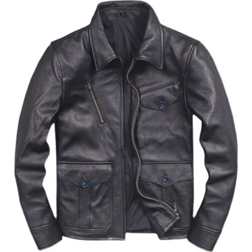 Real Picture 3D Indian Heads Fight Mens Sheepskin Leather Jackets Plus Size 4XL Air Force Youth Man Real Leather Jacket and Coat