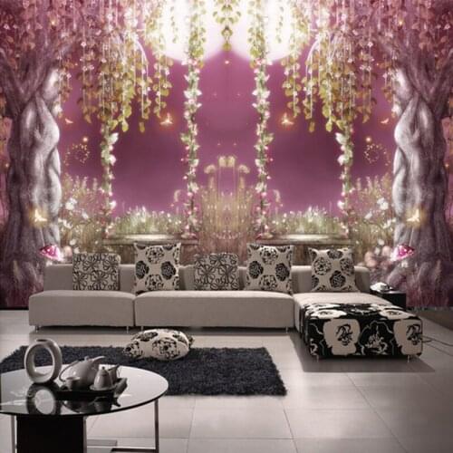 Diantu European Style Fairy Tale Forest Romantic Moonlight 3D Mural Wallpaper Living Room Bed room Wedding TV Sofa Background