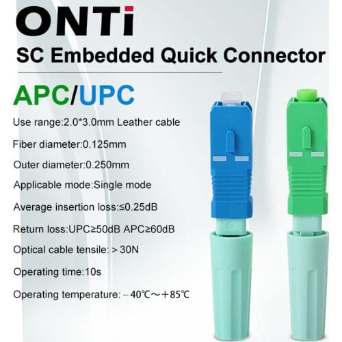 ONTi New SC APC SM Single-Mode Optical Connector FTTH Tool Cold Connector Tool SC UPC Fiber Optic Fast Connector