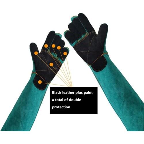 Pet Bite-resistant Gloves Two-layer Leather Support Pad Cat Dog Cutting-proof Anti-thorn Pet Gloves Pet Handling Gloves
