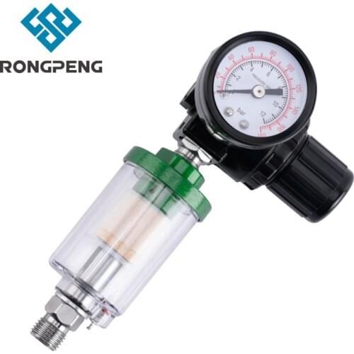 RONGPENG Air Paint Spray Gun Air Regulator Gauge + In-line Water Trap Filter Pneumatic Tool