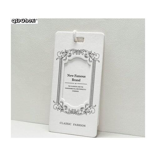 PK022 Customized print clothing tag brand name logo printed paper swing hang tag/OEM tags labels/ paper price labels tags
