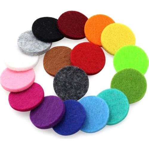 10pcs/lot Beauty 15mm/20mm/23mm/27mm Aromatherapy Felt Pads for Essential Oil Diffusing Perfume Locket Pendant jewelry wholesale