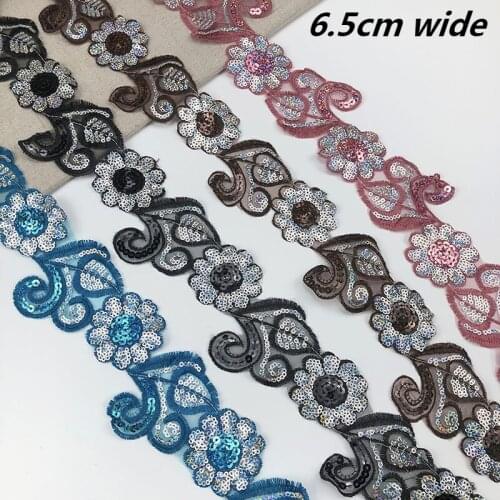 Promotional Organza Fabric Embroidery Color Sequin Lace DIY Dress Cheongsam Hat Waist Bag Multi-purpose Decorative Accessories
