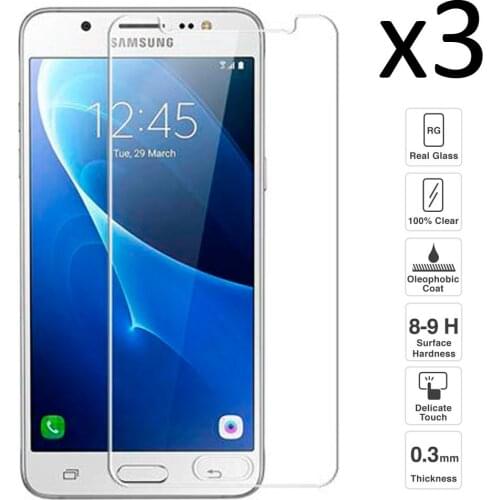 Samsung Galaxy J5 2016 J510 Set 3 pieces tempered glass screen protector anti-scratch ultra thin easy to install