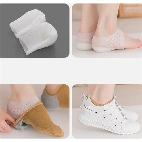 Silicone Invisible Inner Height Insoles Lifting Increase Socks Outdoor Foot Protection Pad Men Women Heel Cushion Hidden Insole