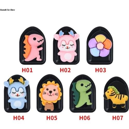 Cute Cartoon Animal Car Hook Organizer Sticky Clip Storage Hanger Holder Multifunctional Mini Adhesive Hook Car Dinosaur Lion