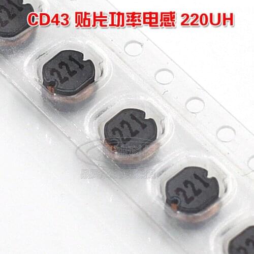 SMD Inductor CD43 220UH Screen Printing 221 Wrap Power Inductor Size 4.5*4.0*3.2