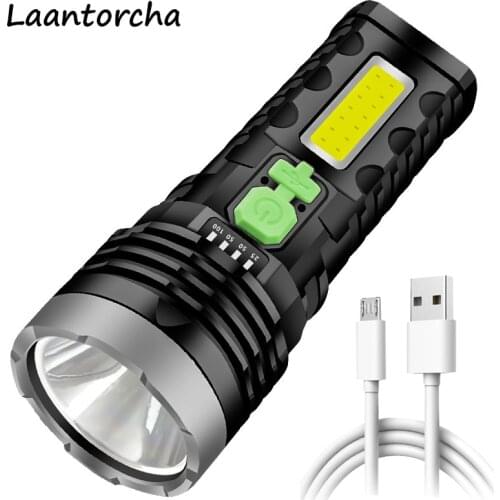 Led flashlight Solar Charging Powerful flashlight Portable USB Rechargeable Ultra Bright torch Outdoor Camping Fish Flashlights