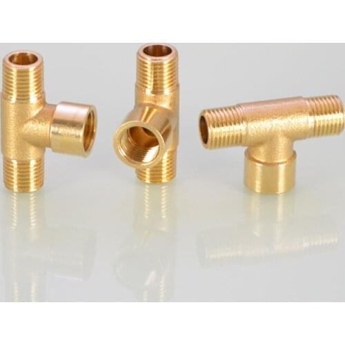1PCS All Types 1/8" 1/4" 3/8" BSP Female Male Tee 3 Ways Splitter Brass Pipe Fitting Water Gas Oil DN6/DN8/DN10 Home Garden