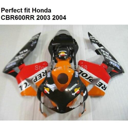 High quality ABS fairing for Honda orange black CBR 600RR 2003 2004 03 04 fairings kit CBR600RR F5 BM61