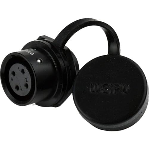 WEIPU SA1212 Aviation Female Socket Waterproof M12 Power Connector Adapter 2 3 4 5 6 7 9 Pin Jack Panel Mounting With Dust Cap