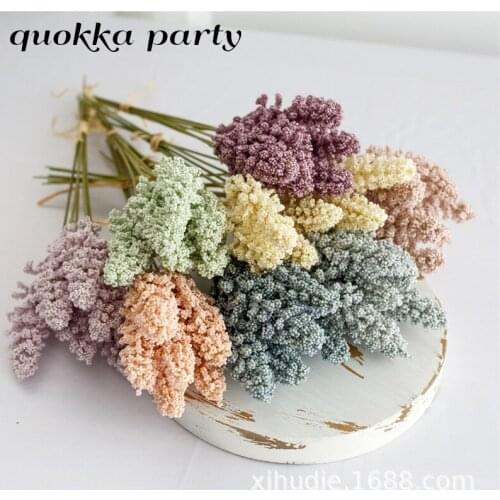 1 Bunch Fall Home Decor Artificial Fake Dried Cereal Flowers Plants For Autumn Party Wedding Home Decoration New Year Wreath