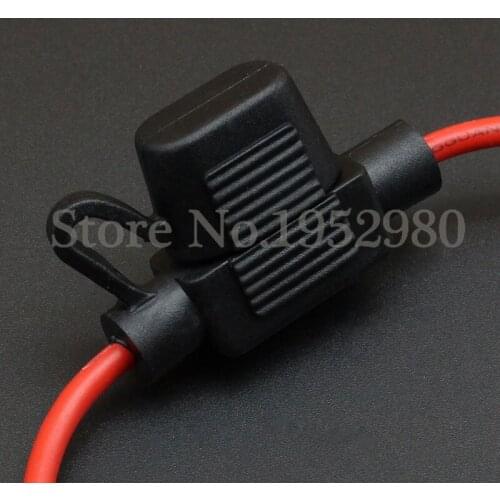 10 Set Waterproof Small Medium Sized In-Line Auto Fuse Holder 10/12/14/16/18AWG 30CM Long(10pcs Fuse Holder+ 10pcs Fuse Inserts)