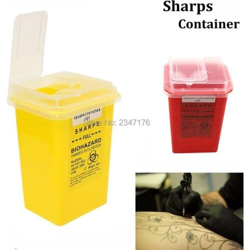 2pcs Portable Tattoo Medical Plastic Sharps Container Biohazard Needle Disposal Waste Box Tattoo accesories