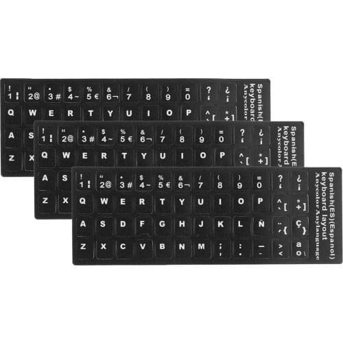 3x Spanish Non-Transparent Keyboard Stickers Guard Film Protector for PC
