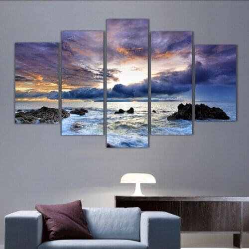5 Pcs Landscape Sea Painting Canvas Wall Art Picture Home Decoration Living Room Canvas Print Painting Large Canvas Art Unframed