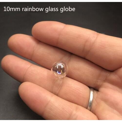 10mm Rainbow Glass Bubble Mini Clear Glass Round Ball Beads Globe Glass Bottle vial Pendant Charms DIY Craft Accessories 50pcs