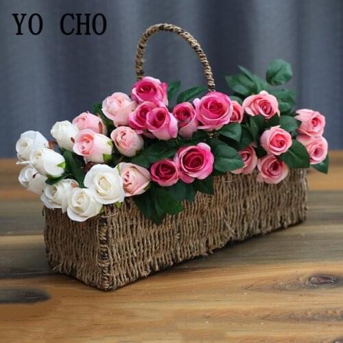 7 Heads Small Artificial Rose Flowers Bouquet 1 Bunch Rose Silk Fake Flowers Wedding DIY Home Table Decor Imitation Rose Flores