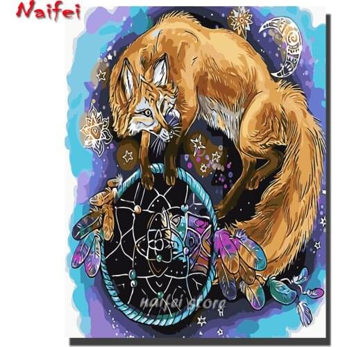 Full Square Round Diamond Painting Wolf Dream catcher 5D Diamond Embroidery Mosaic Cross Stitch fantasy animal Home Decor Gift